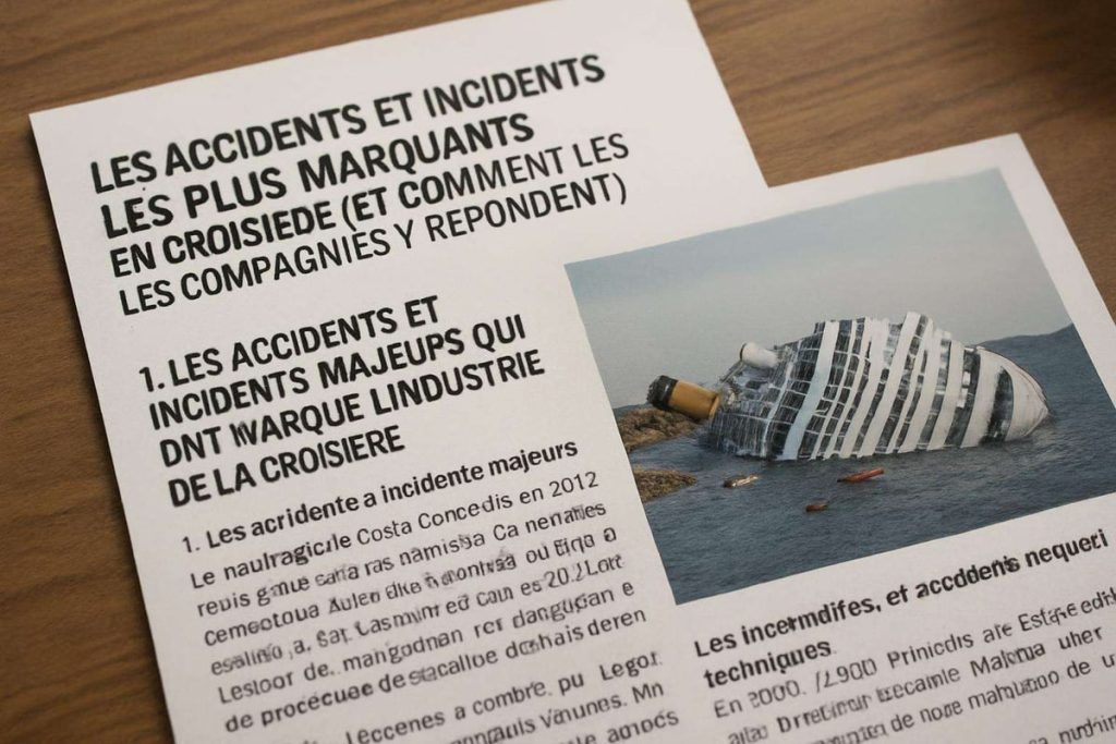 1. Les accidents et incidents majeurs qui ont marqué l&rsquo;industrie de la croisière