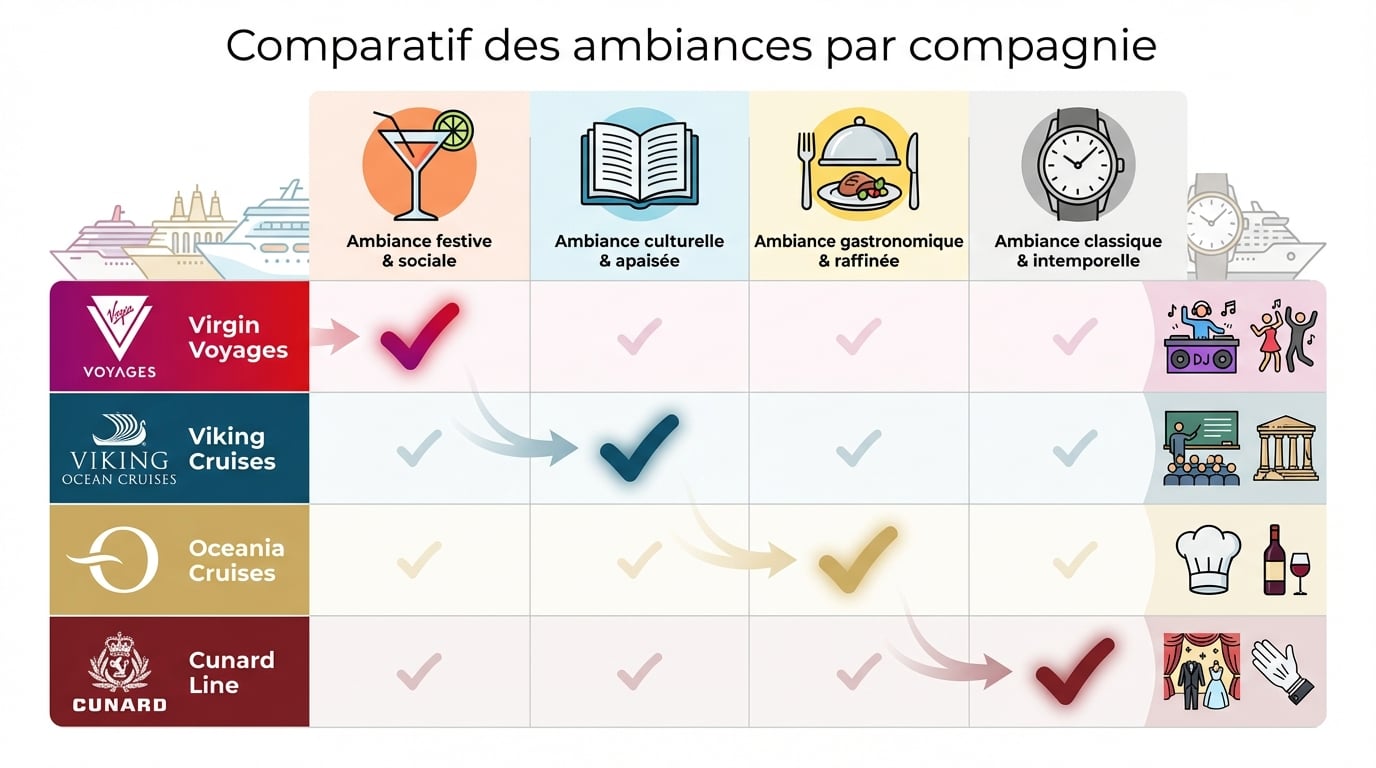Comparatif des ambiances par compagnie