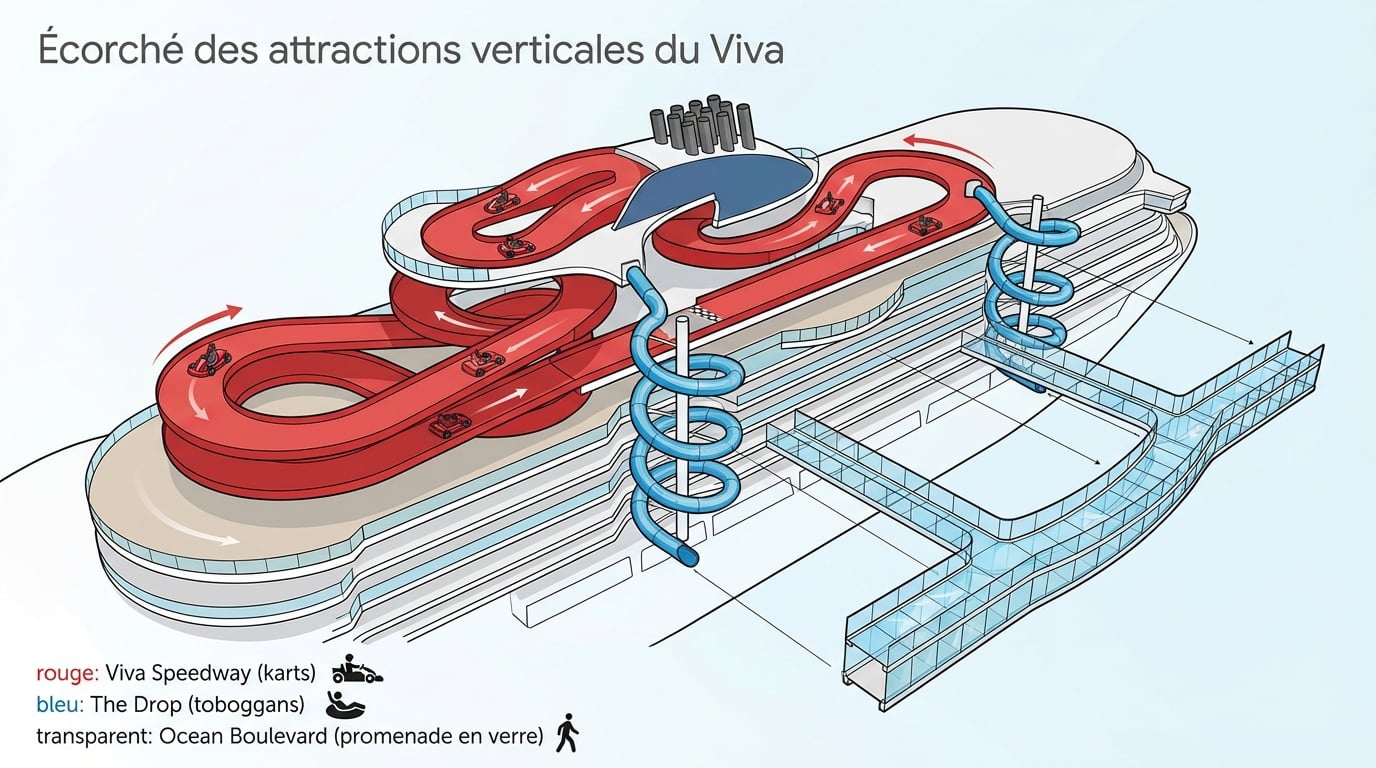 Écorché des attractions verticales du Viva