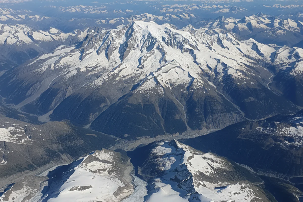 Mont Blanc aerial view