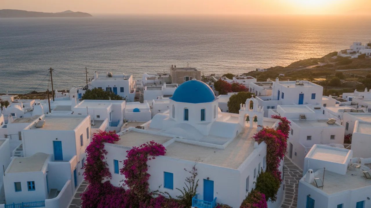 Village blanc et bleu des Cyclades