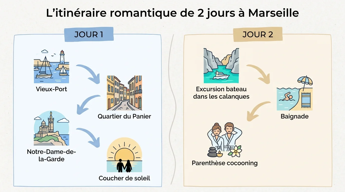 L'itinéraire romantique de 2 jours à Marseille