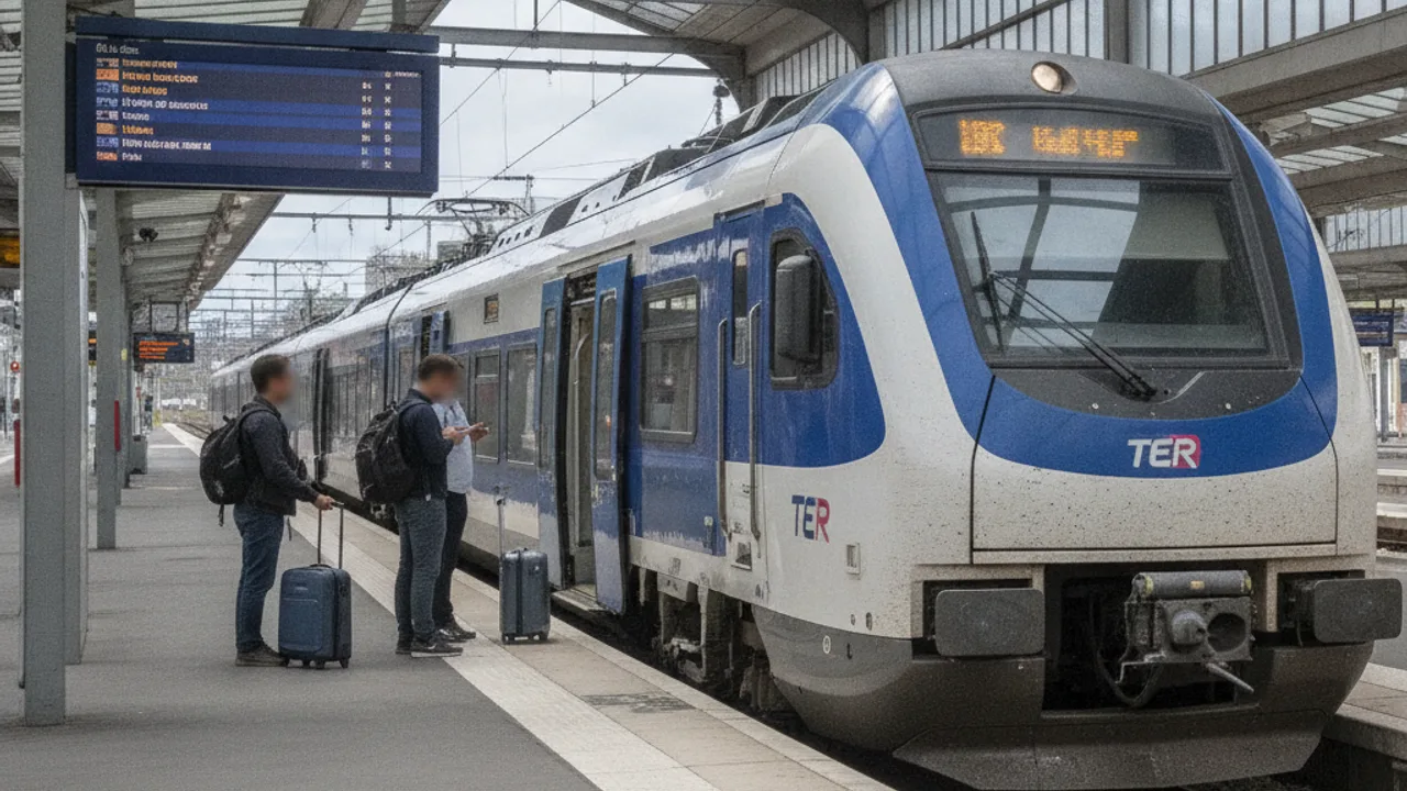 Le TER reliant Marseille Saint-Charles a la gare d'Aix-en-Provence centre