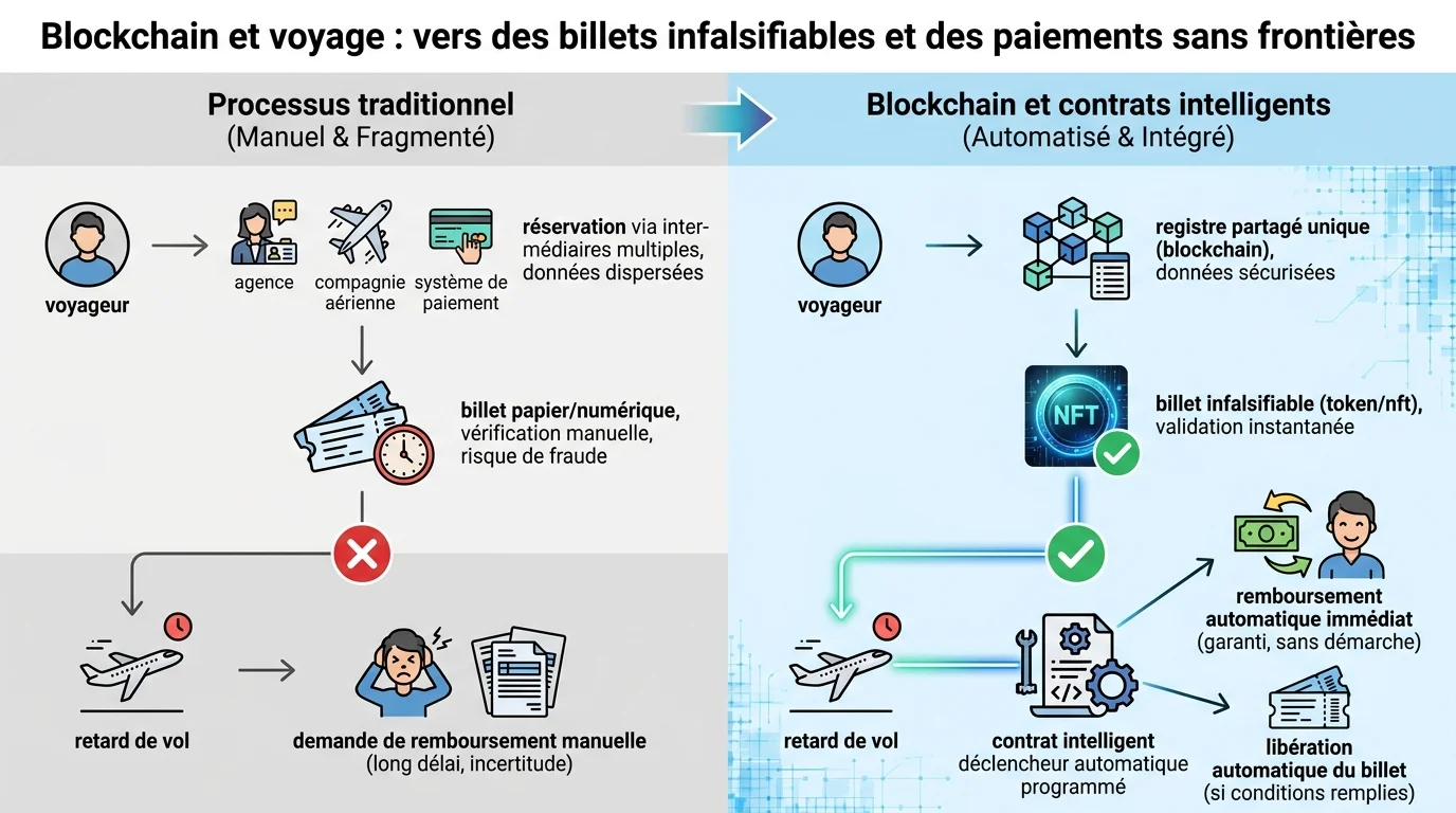 Diagramme : Contrats intelligents vs processus traditionnel