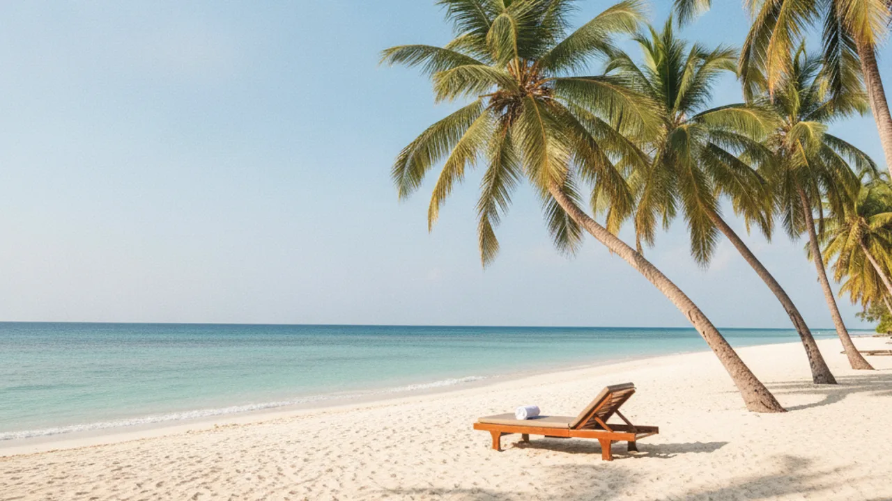 Plage ensoleillée idéale pour un séjour de février