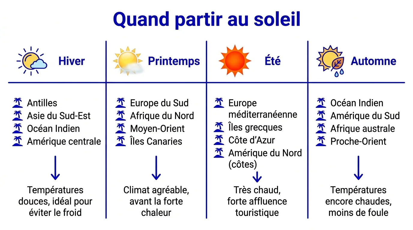 Repères de climat par saison pour choisir sa destination